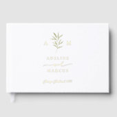 Minimal Greenery Olive Branch Wedding Folie Gast B Gastenboek (Voorkant)