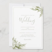 Minimal Greenery Sage Green Leaf Wedding Kaart (Voorkant)
