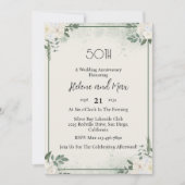 Minimal Greenery Wedding Jubileum Uitnodigingen (Voorkant)