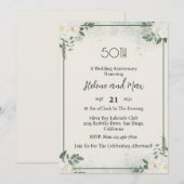 Minimal Greenery Wedding Jubileum Uitnodigingen (Voorkant / Achterkant)