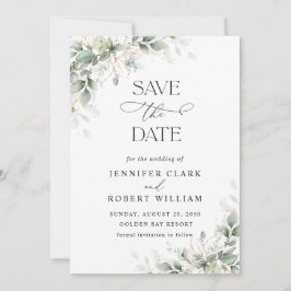 Minimal Greenery Wedding Save The Date