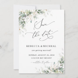Minimal Greenery Wedding Save The Date Invitation Kaart