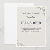 Minimal Greenery Wedding Thank You Card Kaart (Voorkant / Achterkant)