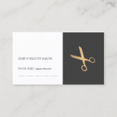 Minimal Grey Faux Gold Haarstylist Afspraak Afsprakenkaartje (Voorkant)