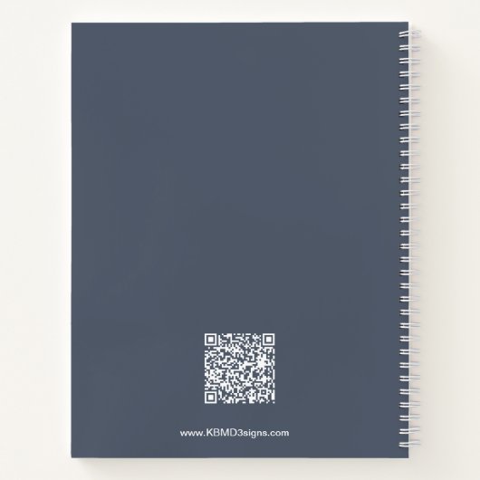 Minimal Grey White Dumbbell Motto Fitness Workout Notitieboek (Achterkant)