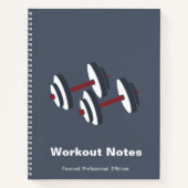 Minimal Grey White Dumbbell Motto Fitness Workout Notitieboek (Voorkant)
