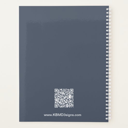 Minimal Grey White Dumbbell Motto Workout Schedule Planner (Achterkant)