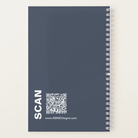 Minimal Grey White Logo Motto Fitness Workout Notitieboek (Achterkant)