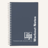 Minimal Grey White Logo Motto Fitness Workout Notitieboek (Voorkant)