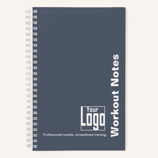 Minimal Grey White Logo Motto Fitness Workout Notitieboek (Voorkant)