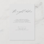 Minimal Grijs Zwart Fine Art Floral Wedding Detail Informatiekaartje (Voorkant)