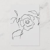 Minimal Grijs Zwart Fine Art Floral Wedding Detail Informatiekaartje (Achterkant)