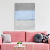 'Minimal' Grijze en Blauwe Abstracte Kunst Canvas Afdruk (Insitu (Woonkamer))