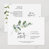 Minimal groen, liefde is geduldig, uitstel bruilof briefkaart (Voorkant / Achterkant)