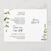 Minimal groen, liefde is geduldig, uitstel bruilof briefkaart (Achterkant)