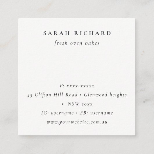 Minimal Haarstylist Ivory Hair Scissor Bedankt Vierkante Visitekaartje (Achterkant)