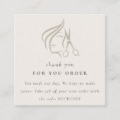 Minimal Haarstylist Ivory Hair Scissor Bedankt Vierkante Visitekaartje (Voorkant)