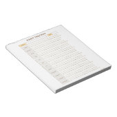 Minimal Habit Tracker Beige Grid Design Notitieblok (Schuin)