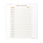 Minimal Habit Tracker Beige Grid Design Notitieblok (Voorkant)