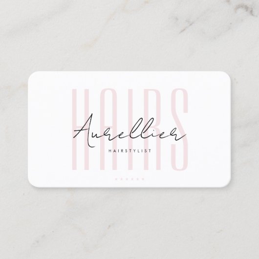 Minimal Hair Stylist Aesthetic Soft Pink Visitekaartje (Voorkant)