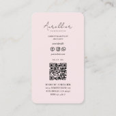 Minimal Hair Stylist Aesthetic Soft Pink Visitekaartje (Achterkant)