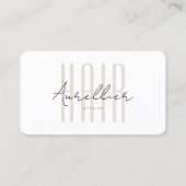 Minimal Hair Stylist Beauty Salon Spa White Sand Visitekaartje (Voorkant)