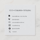 Minimal Hair Stylist Business Vierkante Visitekaartje (Achterkant)