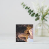 Minimal Hair Stylist Business Vierkante Visitekaartje (Staand voorkant)