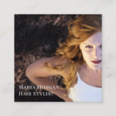Minimal Hair Stylist Business Vierkante Visitekaartje (Voorkant)