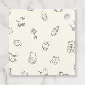 Minimal Hand Drawn Gender Neutral Baby Shower Bedankjes Labels (Achterkant)