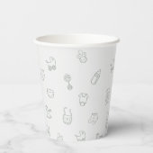 Minimal Hand Drawn Gender Neutral Baby Shower Papieren Bekers (Achterkant)