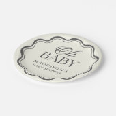 Minimal Hand Drawn Gender Neutral Baby Shower Papieren Bordje (Gekanteld)