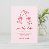 Minimal Hand Drawn Whimsical Doodle Save The Date (Staand voorkant)