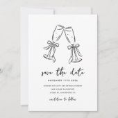 Minimal Hand Drawn Whimsical Doodle Save The Date (Voorkant)