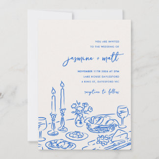 Minimal Hand Drawn Whimsical Doodle Wedding Invite Save The Date