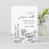 Minimal Hand Drawn Whimsical Doodle Wedding Invite Save The Date (Staand voorkant)