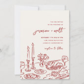 Minimal Hand Drawn Whimsical Doodle Wedding Invite Save The Date (Voorkant)