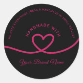 Minimal Hand made love heart Personalized Sticker (Voorkant)
