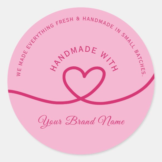 Minimal Hand made love heart Personalized Sticker (Voorkant)