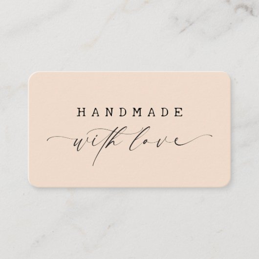 Minimal Handmade met Love Script Custom Logo Visitekaartje (Voorkant)