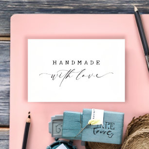 Minimal Handmade met Love Script Custom Logo Visitekaartje