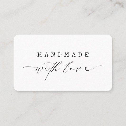 Minimal Handmade met Love Script Custom Logo Visitekaartje (Voorkant)