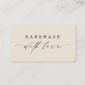 Minimal Handmade with Love Script Custom Logo  Visitekaartje (Voorkant)