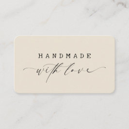 Minimal Handmade with Love Script Custom Logo  Visitekaartje