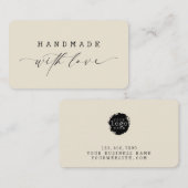 Minimal Handmade with Love Script Custom Logo  Visitekaartje (Voorkant / Achterkant)