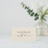 Minimal Handmade with Love Script Custom Logo  Visitekaartje (Staand voorkant)
