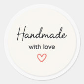 Minimal handmade with love sticker (Voorkant)