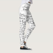 Minimal Handwriting Pattern – чорний рукописний пр Leggings (Rechts)