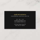 Minimal Handyman Services Logo Zwart Visitekaartje (Achterkant)
