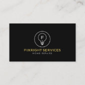 Minimal Handyman Services Logo Zwart Visitekaartje (Voorkant)